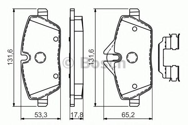 Комплект гальмівних колодок, дискове гальмо BOSCH 0 986 494 588