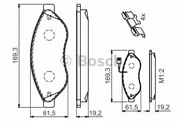 Комплект гальмівних колодок, дискове гальмо BOSCH 0 986 494 591