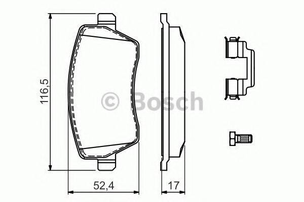 Комплект гальмівних колодок, дискове гальмо BOSCH 0 986 494 592