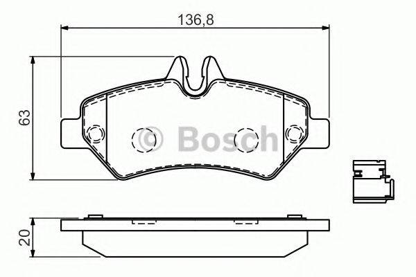 Комплект гальмівних колодок, дискове гальмо BOSCH 0 986 494 601