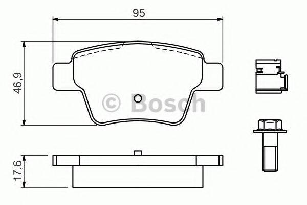 Комплект гальмівних колодок, дискове гальмо BOSCH 0 986 494 605