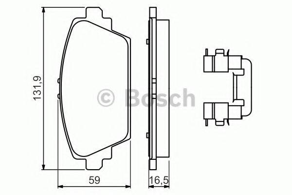 Комплект гальмівних колодок, дискове гальмо BOSCH 0 986 494 629