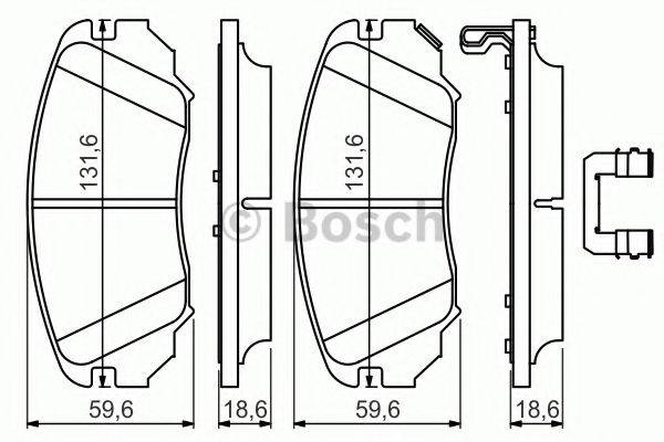 Комплект гальмівних колодок, дискове гальмо BOSCH 0 986 494 632