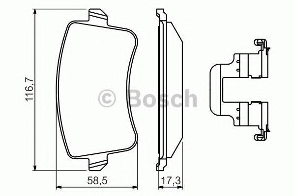 Комплект гальмівних колодок, дискове гальмо BOSCH 0 986 494 637