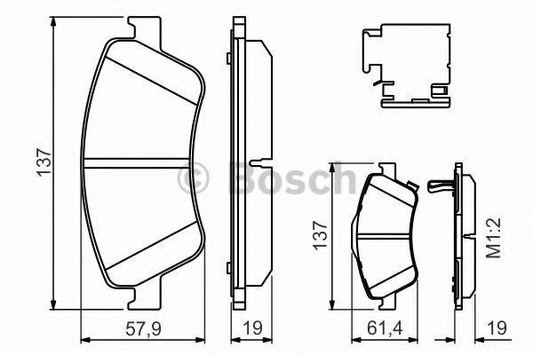 Комплект гальмівних колодок, дискове гальмо BOSCH 0 986 494 638