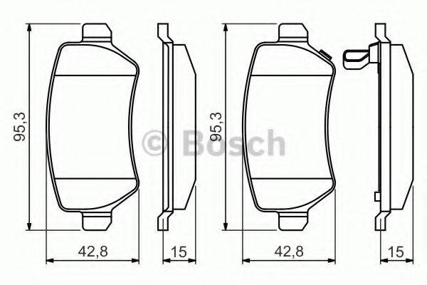 Комплект гальмівних колодок, дискове гальмо BOSCH 0 986 495 218