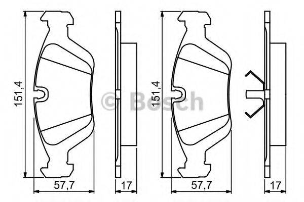 Комплект гальмівних колодок, дискове гальмо BOSCH 0 986 495 229