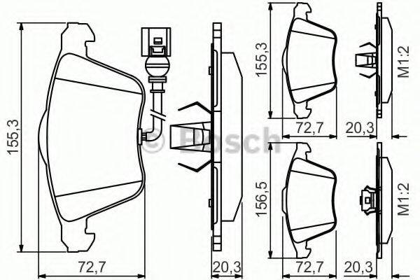 Комплект гальмівних колодок, дискове гальмо BOSCH 0 986 495 261