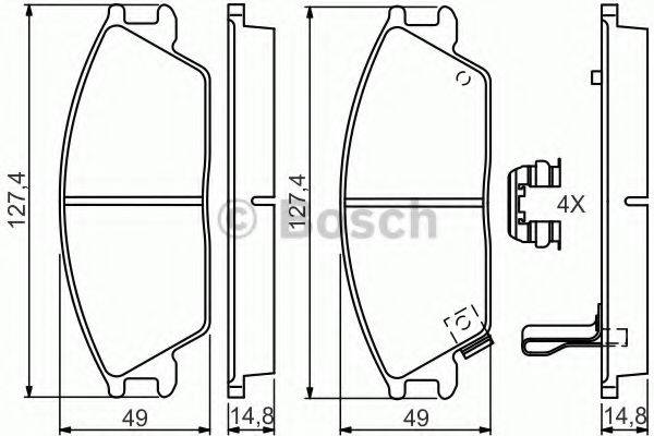 Комплект гальмівних колодок, дискове гальмо BOSCH 0 986 494 620