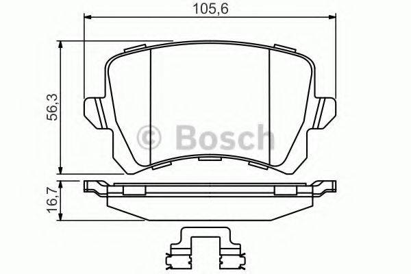 Комплект гальмівних колодок, дискове гальмо BOSCH 0 986 494 626