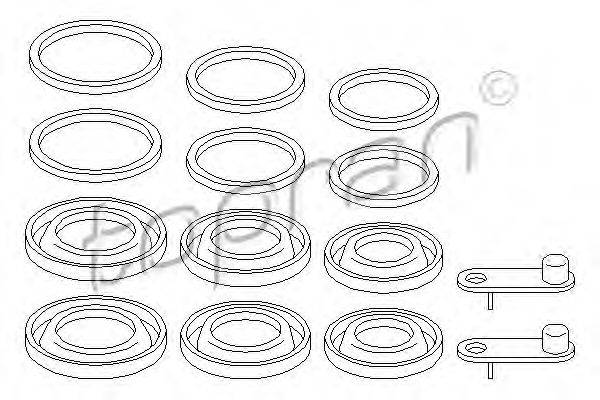 Ремкомплект, гальмівний супорт TOPRAN 113 496