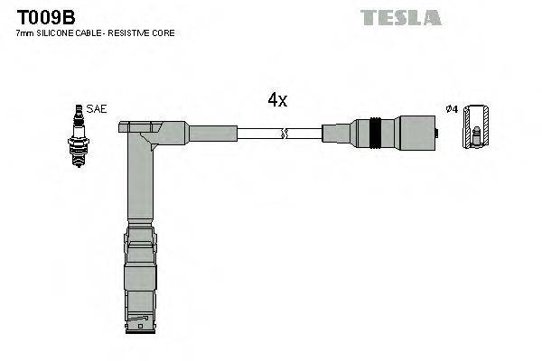 Комплект дротів запалення TESLA T009B