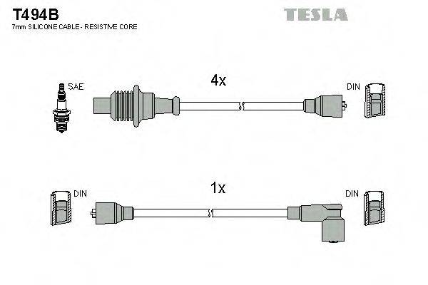 Комплект дротів запалення TESLA T494B