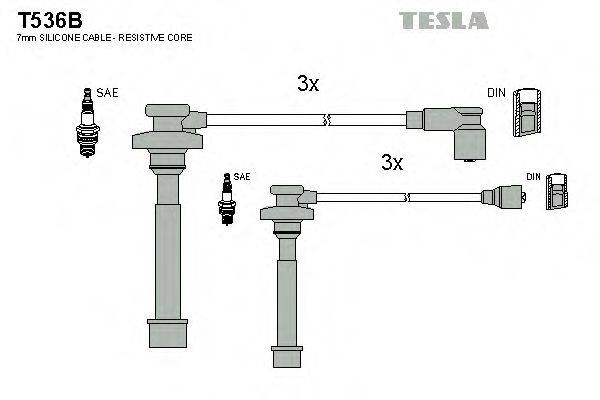 Комплект дротів запалення TESLA T536B