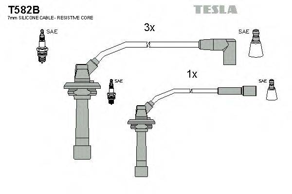 Комплект дротів запалення TESLA T582B