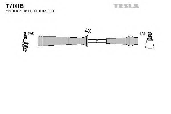 Комплект дротів запалення TESLA T708B