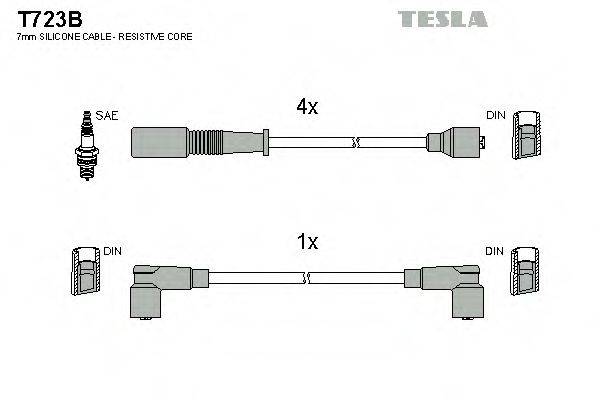 Комплект дротів запалення TESLA T723B