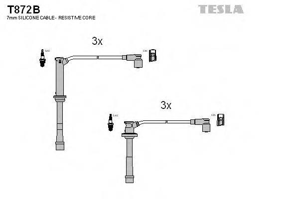 Комплект дротів запалення TESLA T872B