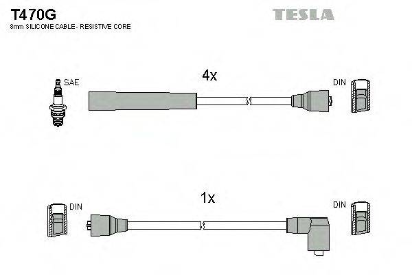 Комплект дротів запалення TESLA T470G