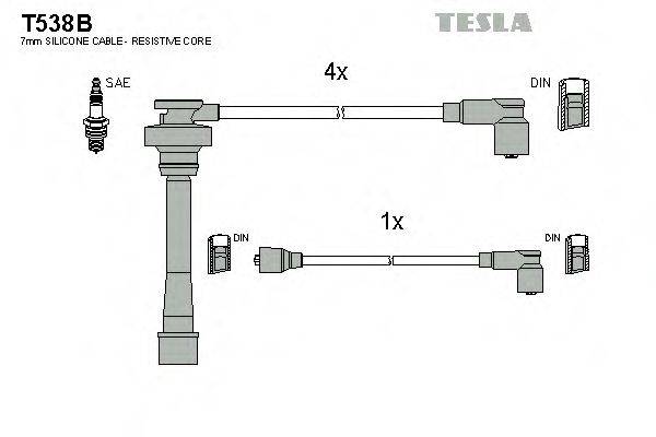 Комплект дротів запалення TESLA T538B