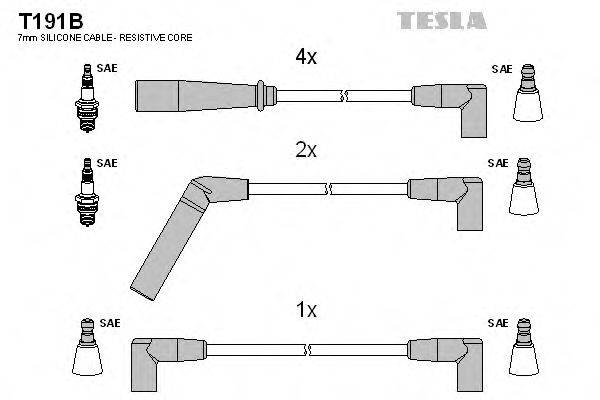 Комплект дротів запалення TESLA T191B