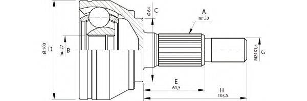 Шарнірний комплект, приводний вал OPEN PARTS CVJ5694.10