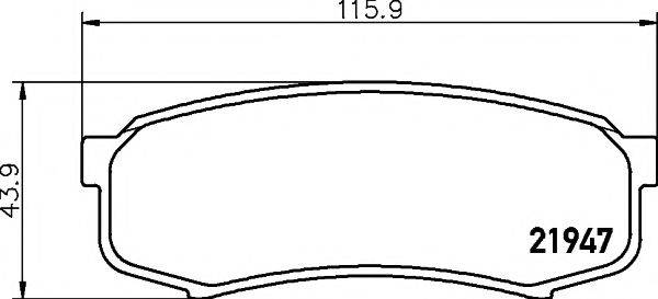 Комплект гальмівних колодок, дискове гальмо TEXTAR 2194701