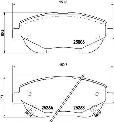 Комплект гальмівних колодок, дискове гальмо TEXTAR 2500601