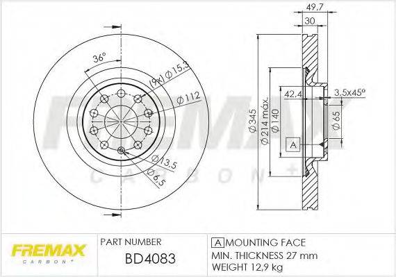 гальмівний диск FREMAX BD-4083