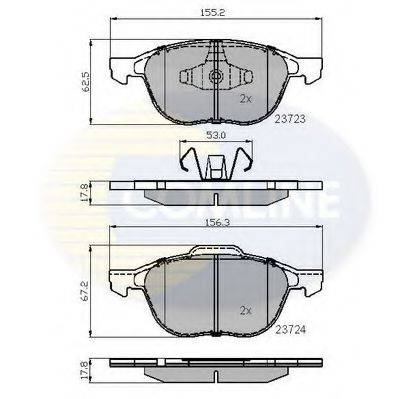 Комплект гальмівних колодок, дискове гальмо COMLINE CBP01323