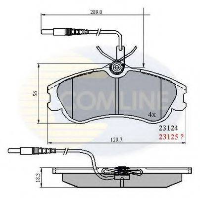 Комплект гальмівних колодок, дискове гальмо COMLINE CBP1174