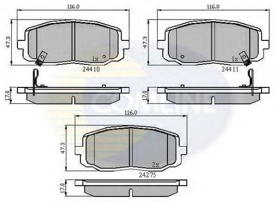 Комплект гальмівних колодок, дискове гальмо COMLINE CBP31319