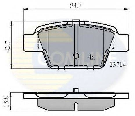 Комплект гальмівних колодок, дискове гальмо COMLINE CBP01039