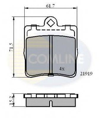 Комплект гальмівних колодок, дискове гальмо COMLINE CBP0454