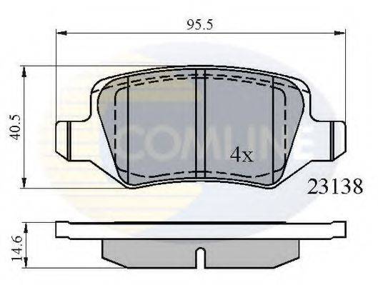 Комплект гальмівних колодок, дискове гальмо COMLINE CBP01149