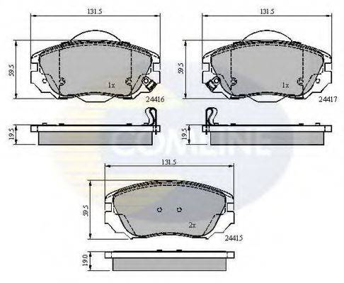 Комплект гальмівних колодок, дискове гальмо COMLINE CBP31679