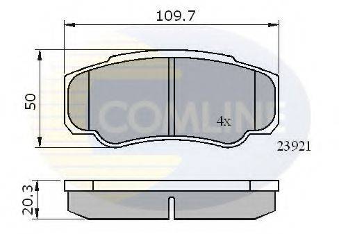 Комплект гальмівних колодок, дискове гальмо COMLINE CBP01042