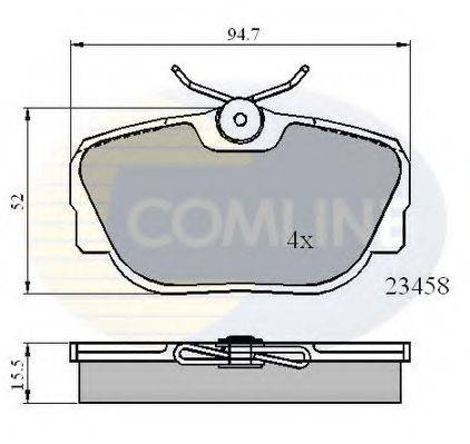 Комплект гальмівних колодок, дискове гальмо COMLINE CBP01093