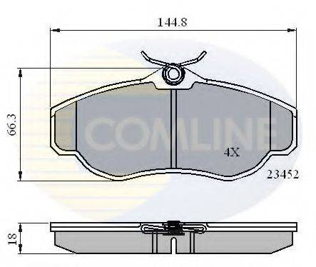 Комплект гальмівних колодок, дискове гальмо COMLINE CBP0162