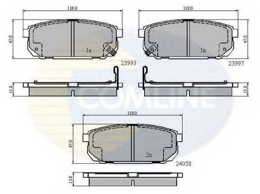 Комплект гальмівних колодок, дискове гальмо COMLINE CBP31288