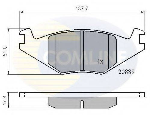 Комплект гальмівних колодок, дискове гальмо COMLINE CBP0136