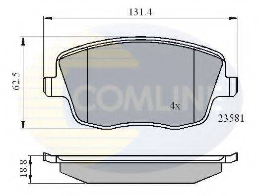 Комплект гальмівних колодок, дискове гальмо COMLINE CBP01147