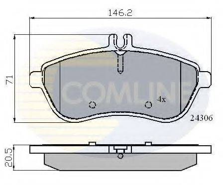 Комплект гальмівних колодок, дискове гальмо COMLINE CBP01786