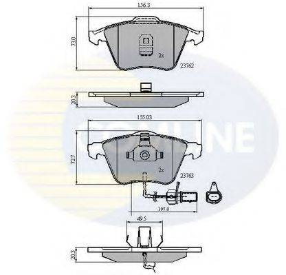 Комплект гальмівних колодок, дискове гальмо COMLINE CBP11200