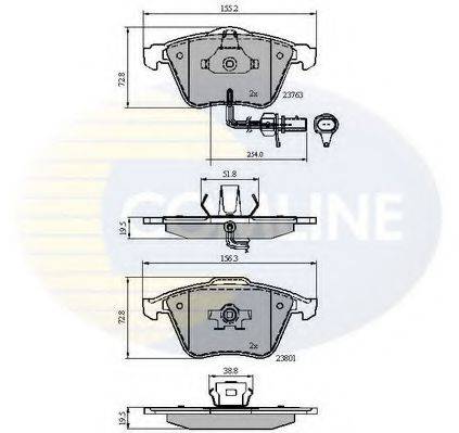 Комплект гальмівних колодок, дискове гальмо COMLINE CBP11753