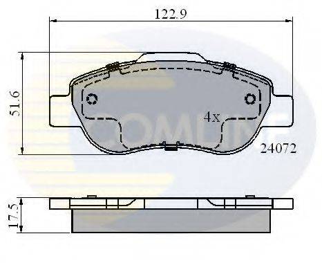 Комплект гальмівних колодок, дискове гальмо COMLINE CBP01600