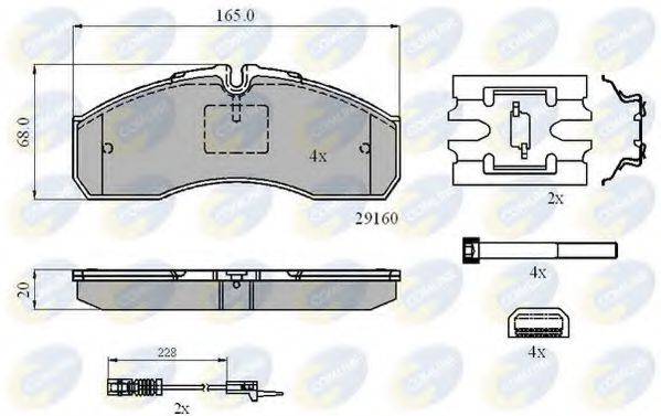 Комплект гальмівних колодок, дискове гальмо COMLINE CBP21735