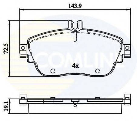 Комплект гальмівних колодок, дискове гальмо COMLINE CBP32208