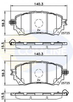 Комплект гальмівних колодок, дискове гальмо COMLINE CBP32237