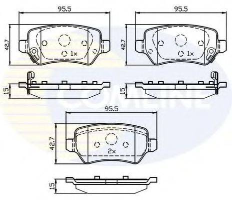 Комплект гальмівних колодок, дискове гальмо COMLINE CBP32239